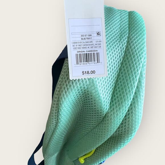 Cat & Jack Mesh Colorblock Backpack | Blue | 16” Boys Back to School Bag Zip Up - Picture 2 of 8